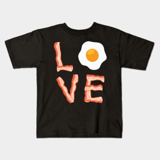 I Love Bacon Gift For Bacon And Egg Lovers Kids T-Shirt